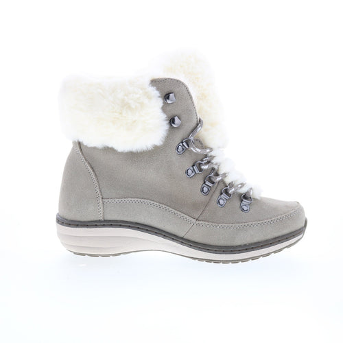 Aetrex Jodie BB291 Womens Gray Suede Lace Up Ankle & Booties Boots