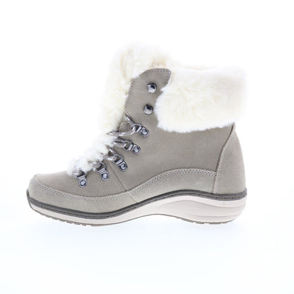 Aetrex Jodie BB291 Womens Gray Suede Lace Up Ankle & Booties Boots