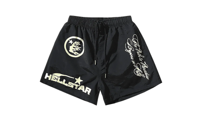 NYLON SHORTS - CURSIVE PRINT "Black" HSR168