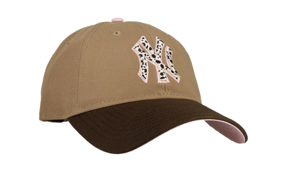 9TWENTY New York Yankees Premium Adjustable Hat "Tan / Walnut Safari Print - Pink Brim" NE333