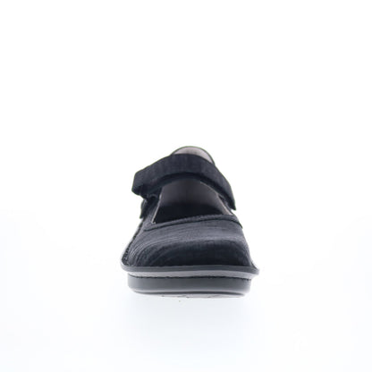 Alegria Belle BEL-277 Womens Black Leather Hook & Loop Mary Jane Flats Shoes