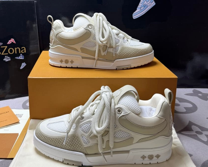 Skate Sneaker Beige White