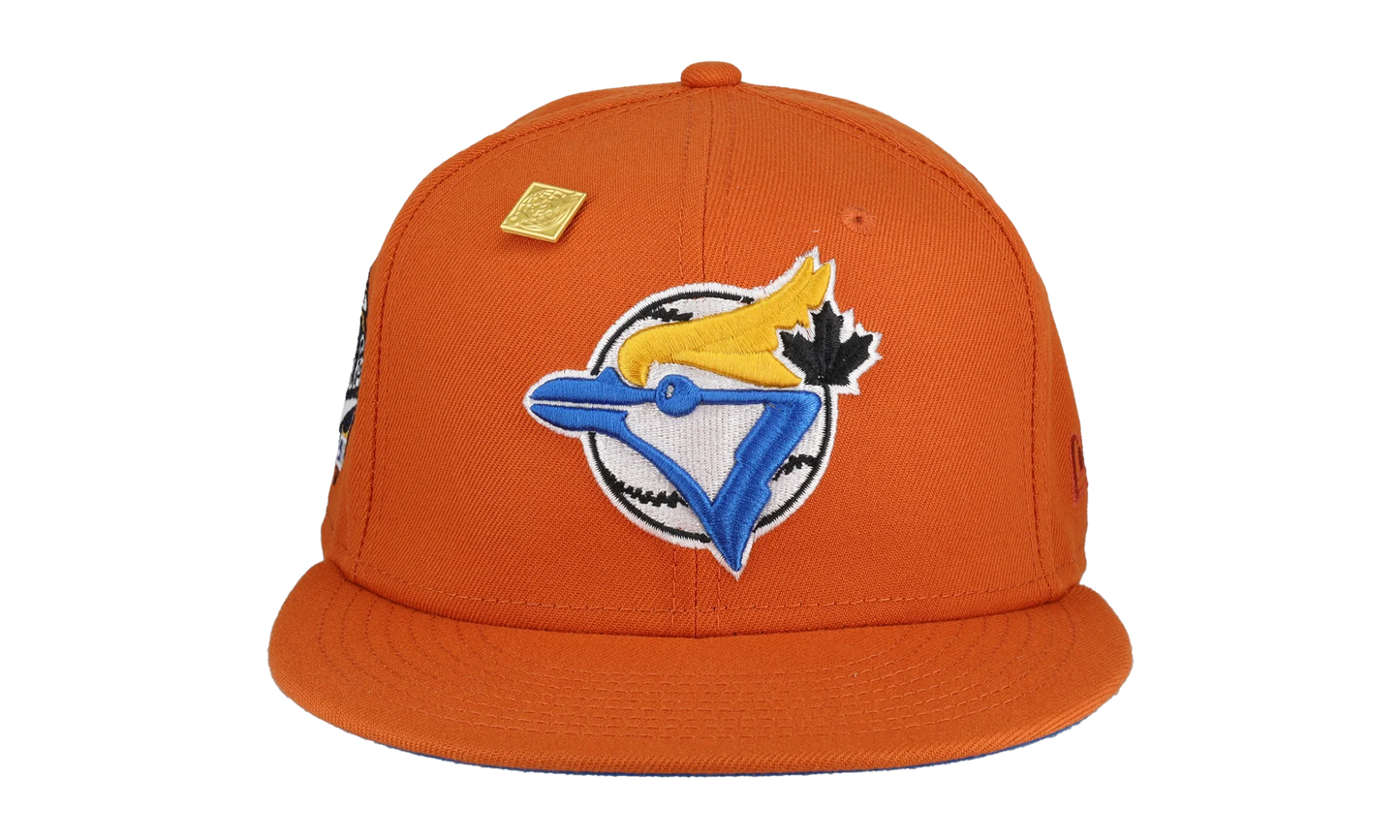 59FIFTY Toronto Blue Jays 1993 World Series Patch Fitted Hat "Orange / Blue" 123451292330