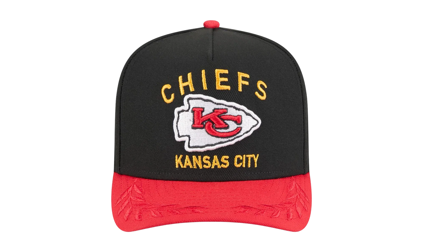 9FIFTY Kansas City Chiefs NFL A Frame Snapback Hat "Black / Red" NE136