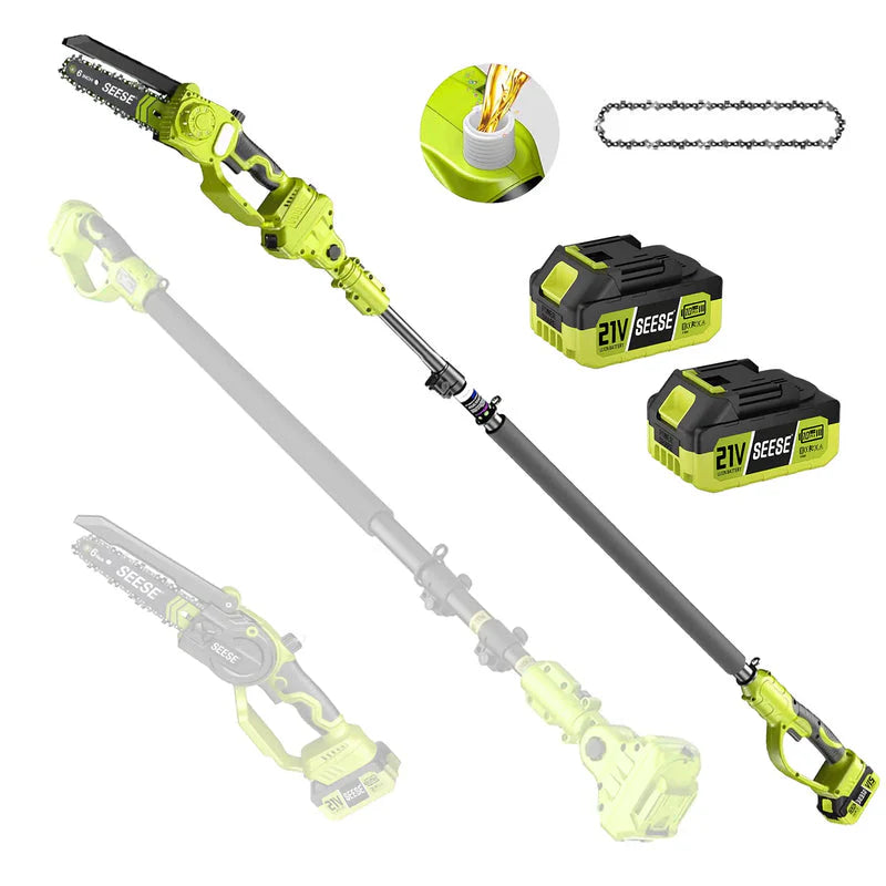 2-in-1 Cordless Pole Pruner & Mini Chainsaw – 15ft Reach