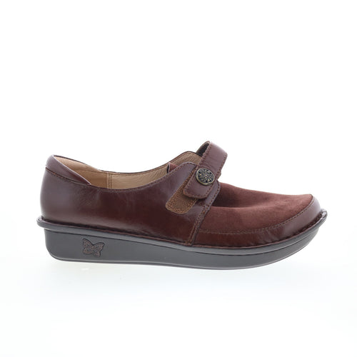Alegria Brenna BRE-8141 Womens Brown Leather Loafer Flats Shoes