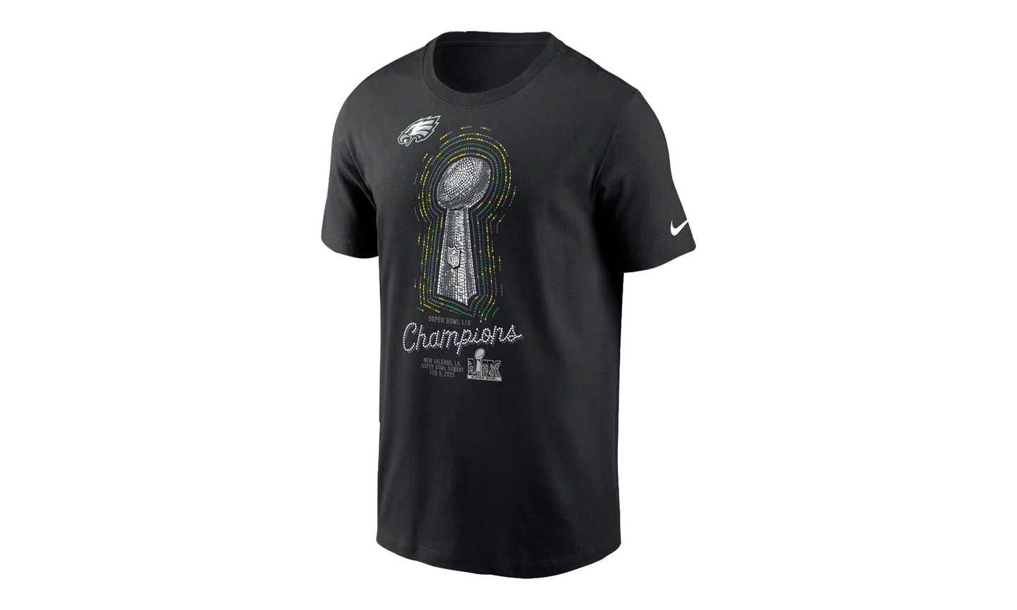 NFL Eagles Super Bowl Lix Champions T-Shirt "Lombardi Trophy - Black" 21466828
