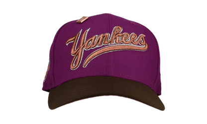 59FIFTY New York Yankees 1999 World Series Script Fitted Hat "Purple" NE255