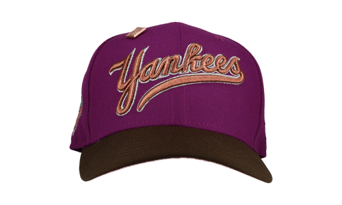 59FIFTY New York Yankees 1999 World Series Script Fitted Hat "Purple" NE255