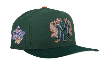 9FIFTY New York Yankees 1999 World Series Flames A Frame Snapback Hat "Green / Copper Flames" NE250
