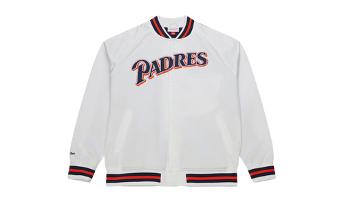MLB Lightweight Satin Jacket "San Diego Padres - White" SJKT6296 SDPYYPPPWHIT