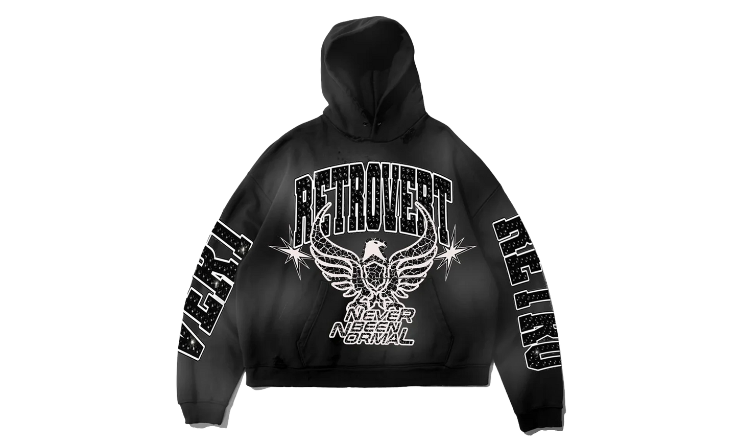Never Been Normal Rhinestone Hoodie "Black" RET016