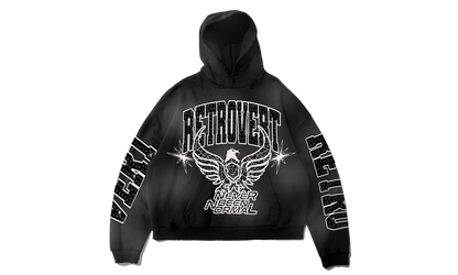 Never Been Normal Rhinestone Hoodie "Black" RET016