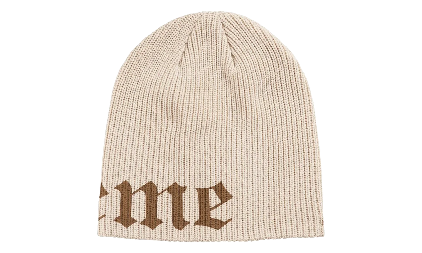 Old English Printed Beanie "SS26 - Stone" SU27144