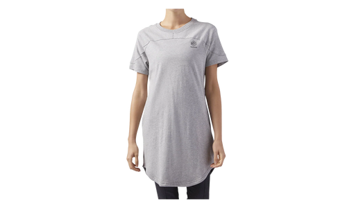 Classic Sportswear Open Back T-Shirt Dress WMNS "Medium Grey Heather" CF9493