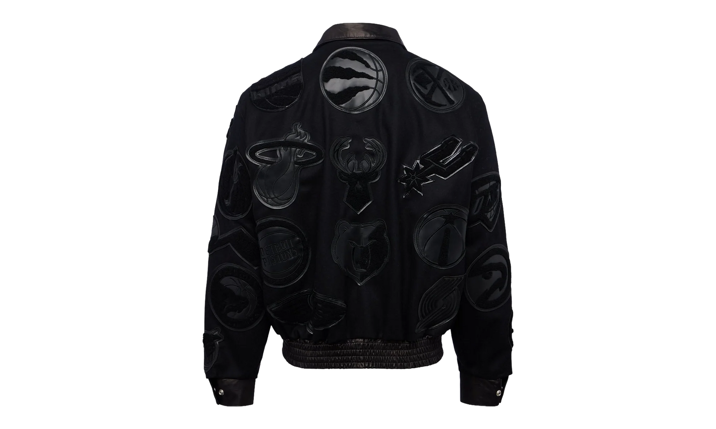 Vegan Leather Jacket "VNFL Collage" NFL 201 BLK