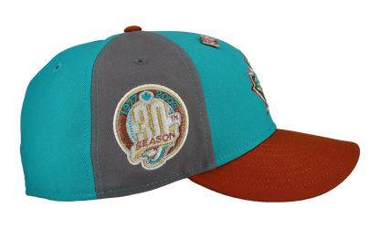 59FIFTY Toronto Blue Jays 30th Anniversary Pinwheel Fitted Hat "Steel Orange / Grey" NE435