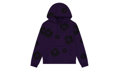 Black Cotton Wreath Hoodie "Purple" DT354