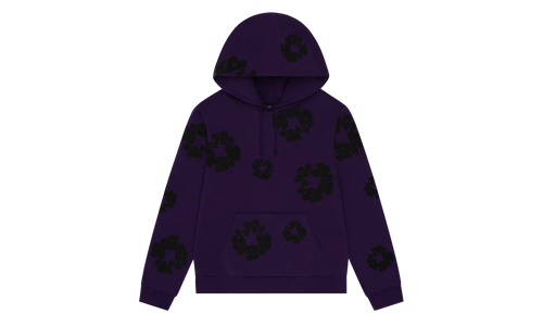 Black Cotton Wreath Hoodie "Purple" DT354