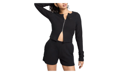 Sportswear Chill Rib Slim Full Zip Cardigan WMNS "Black / Black" FN3682 010