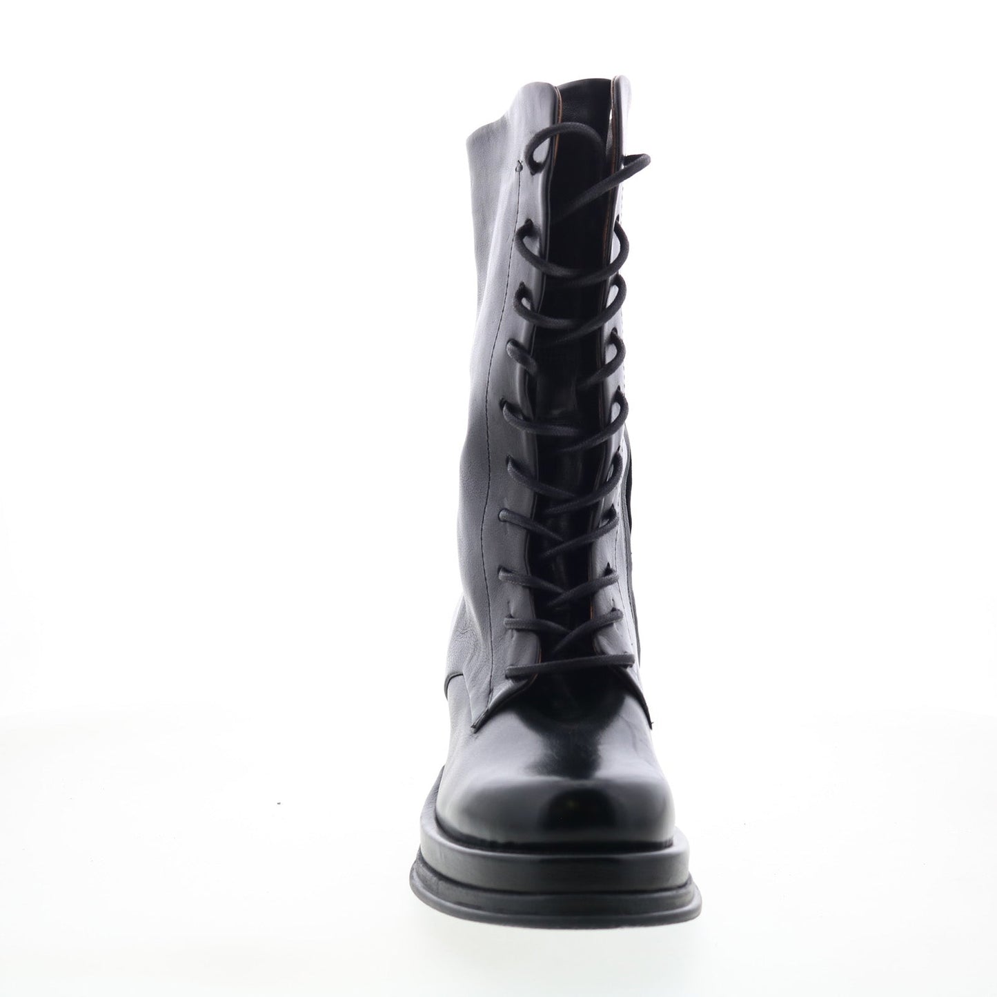 Caden Womens Black Leather Lace Up Casual Dress Boots