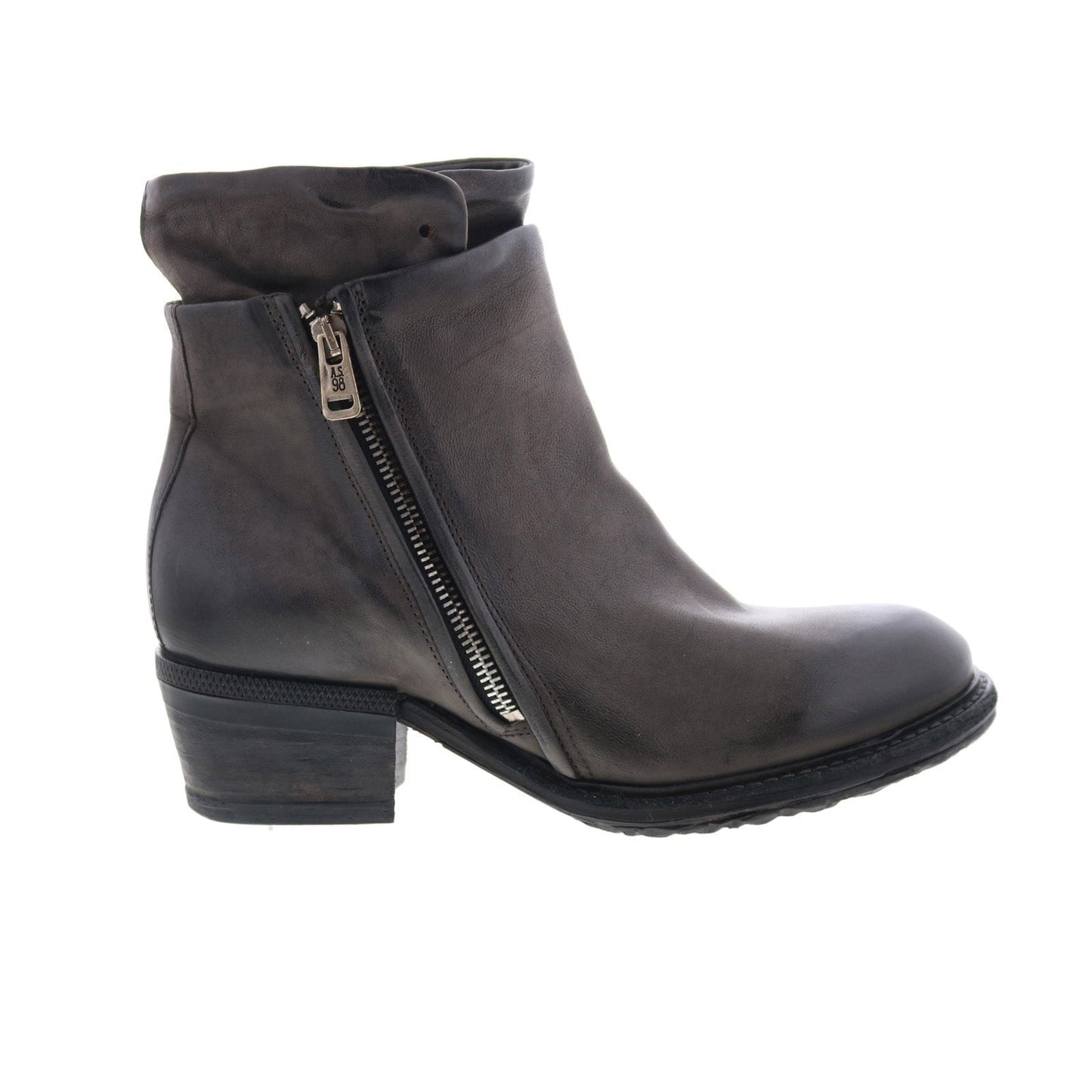 Cadmus Womens Brown Leather Zipper Ankle & Booties Boots