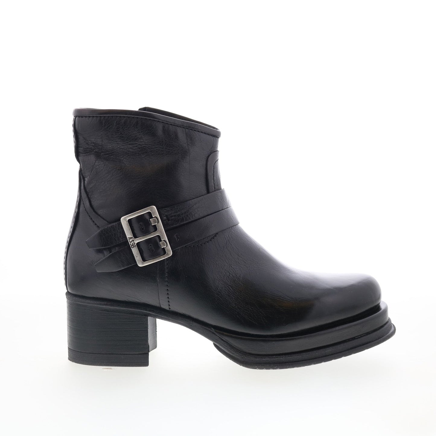 Cal Womens Black Leather Zipper Ankle & Booties Boots