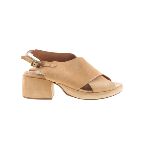 Callen Womens Brown Leather Hook & Loop Heeled Sandals Shoes