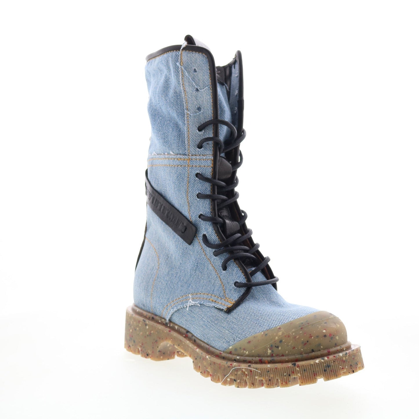 Cambert Womens Blue Canvas Lace Up Casual Dress Boots
