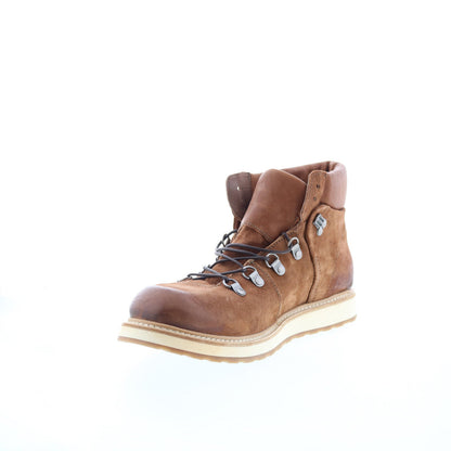 Cannon Mens Brown Leather Lace Up Casual Dress Boots