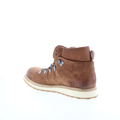 Cannon Mens Brown Leather Lace Up Casual Dress Boots