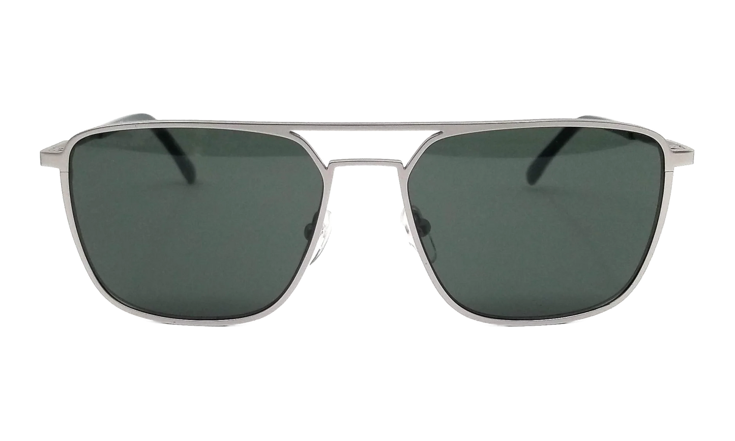 Rectangle Sunglasses "Matte Silver" L194S-035