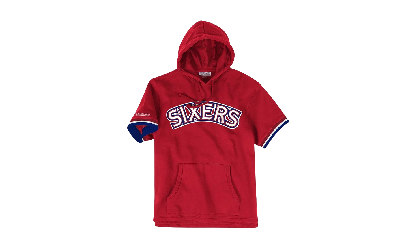 NBA French Terry Short Sleeve Hoodie "Philadelphia 76ers - Scarlet" FPHDMG18037 P76SCAR1