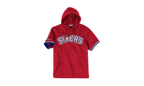 NBA French Terry Short Sleeve Hoodie "Philadelphia 76ers - Scarlet" FPHDMG18037 P76SCAR1