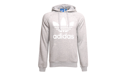 Originals Trefoil Pull Over Hoodie "Medium Grey Heather / White" AY6472