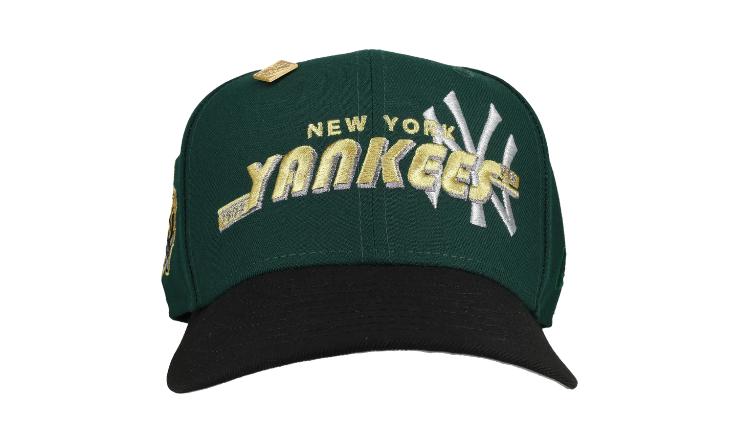 59FIFTY New York Yankees 1999 World Series Script Fitted Hat "Green / Gold" NE251