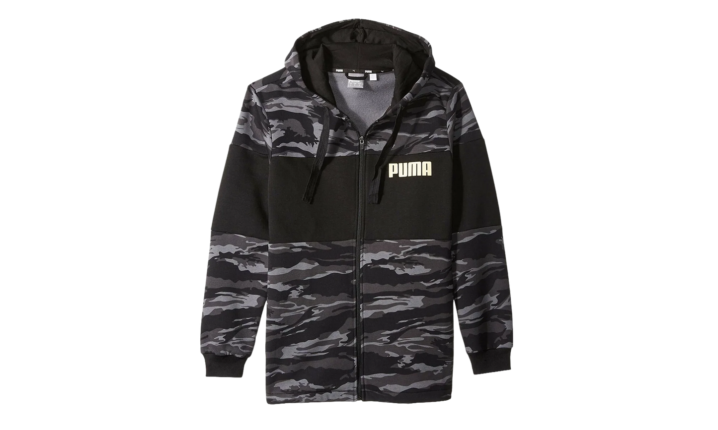 Camo Fullzip Fleece Hoodie "Black" 855054 01