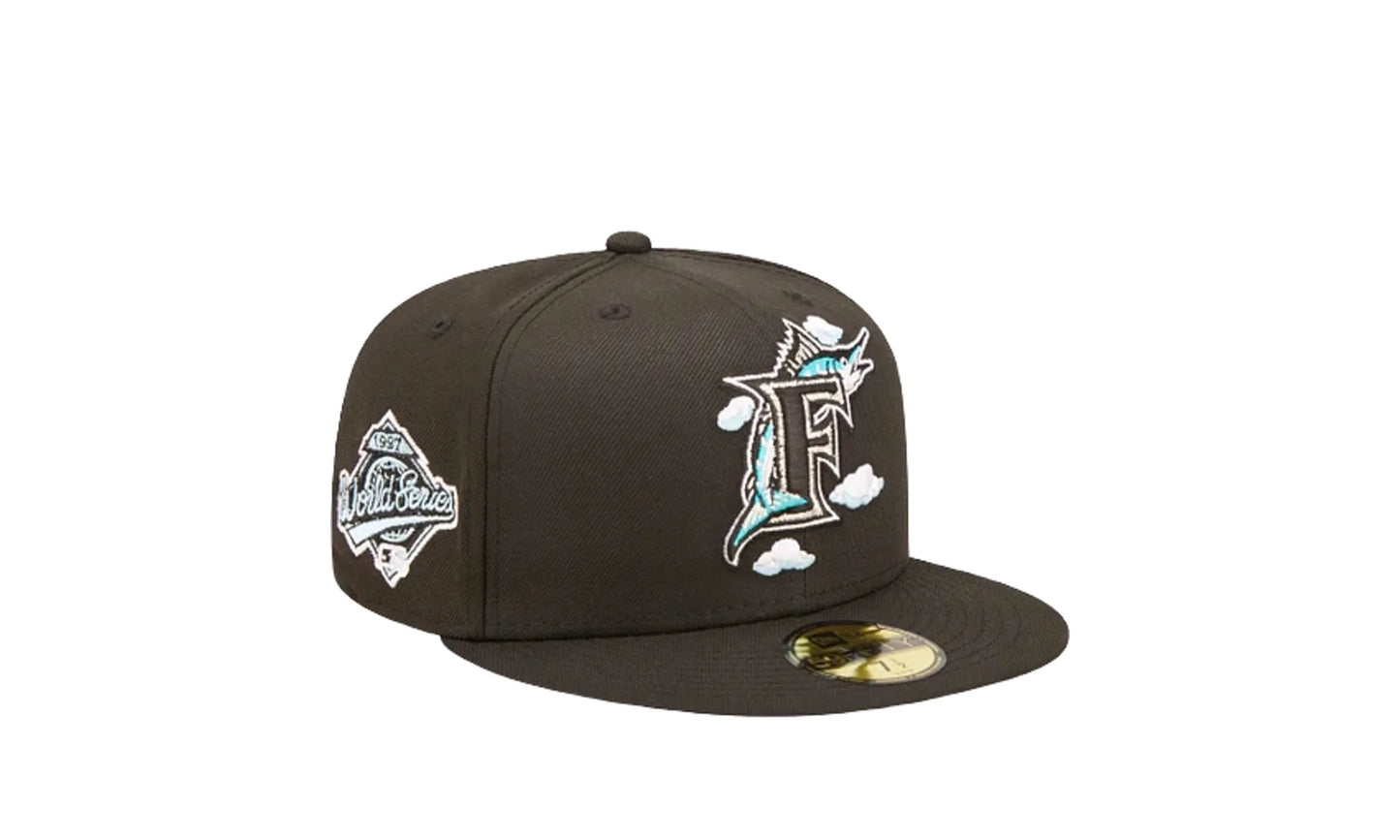 59Fifty MLB Florida Marlins Comic Cloud Fitted Hat "Black" 60243858