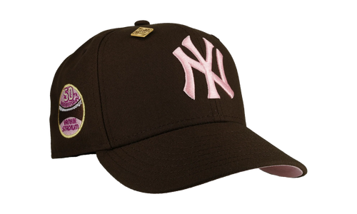59FIFTY New York Yankees 50th Anniversary No Bad Brims Fitted Hat "Brown / Pink" NE274