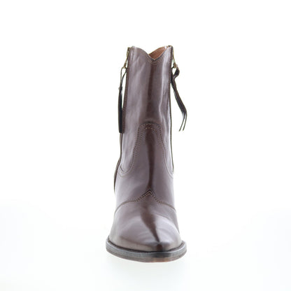 Charlie Womens Brown Leather Zipper Ankle & Booties Boots
