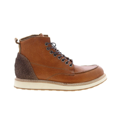 Christian Mens Brown Leather Lace Up Casual Dress Boots