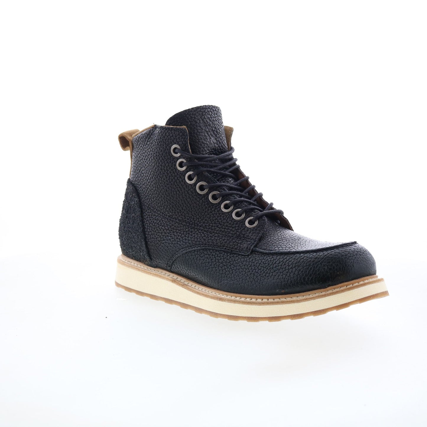 Christian Mens Black Leather Lace Up Casual Dress Boots