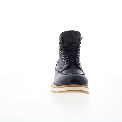 Christian Mens Black Leather Lace Up Casual Dress Boots