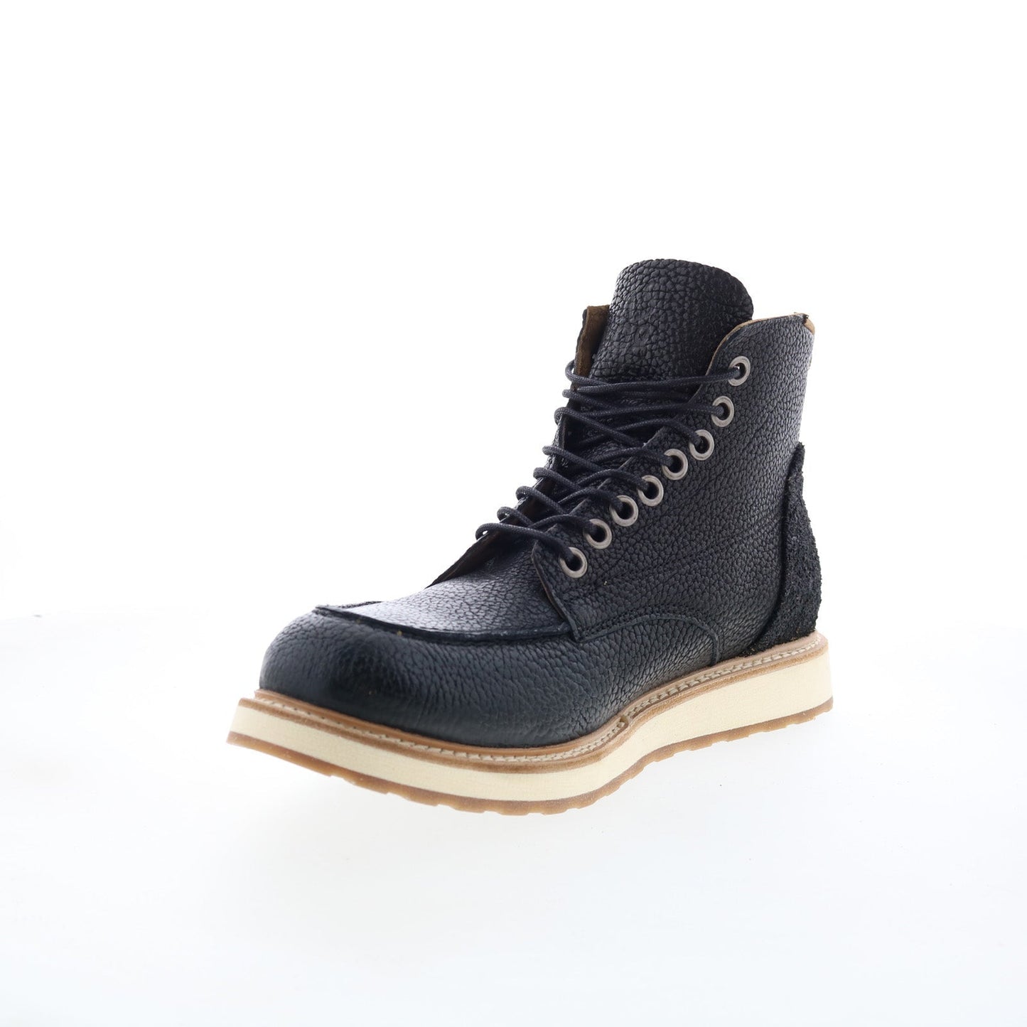 Christian Mens Black Leather Lace Up Casual Dress Boots