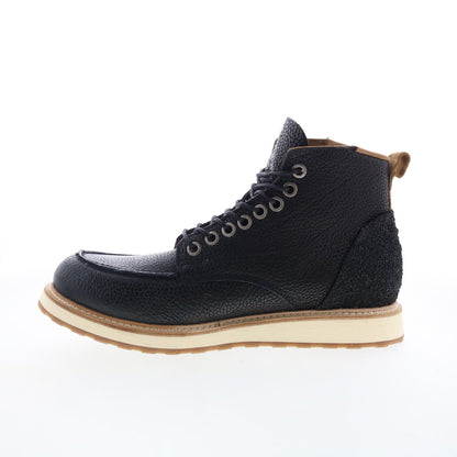 Christian Mens Black Leather Lace Up Casual Dress Boots