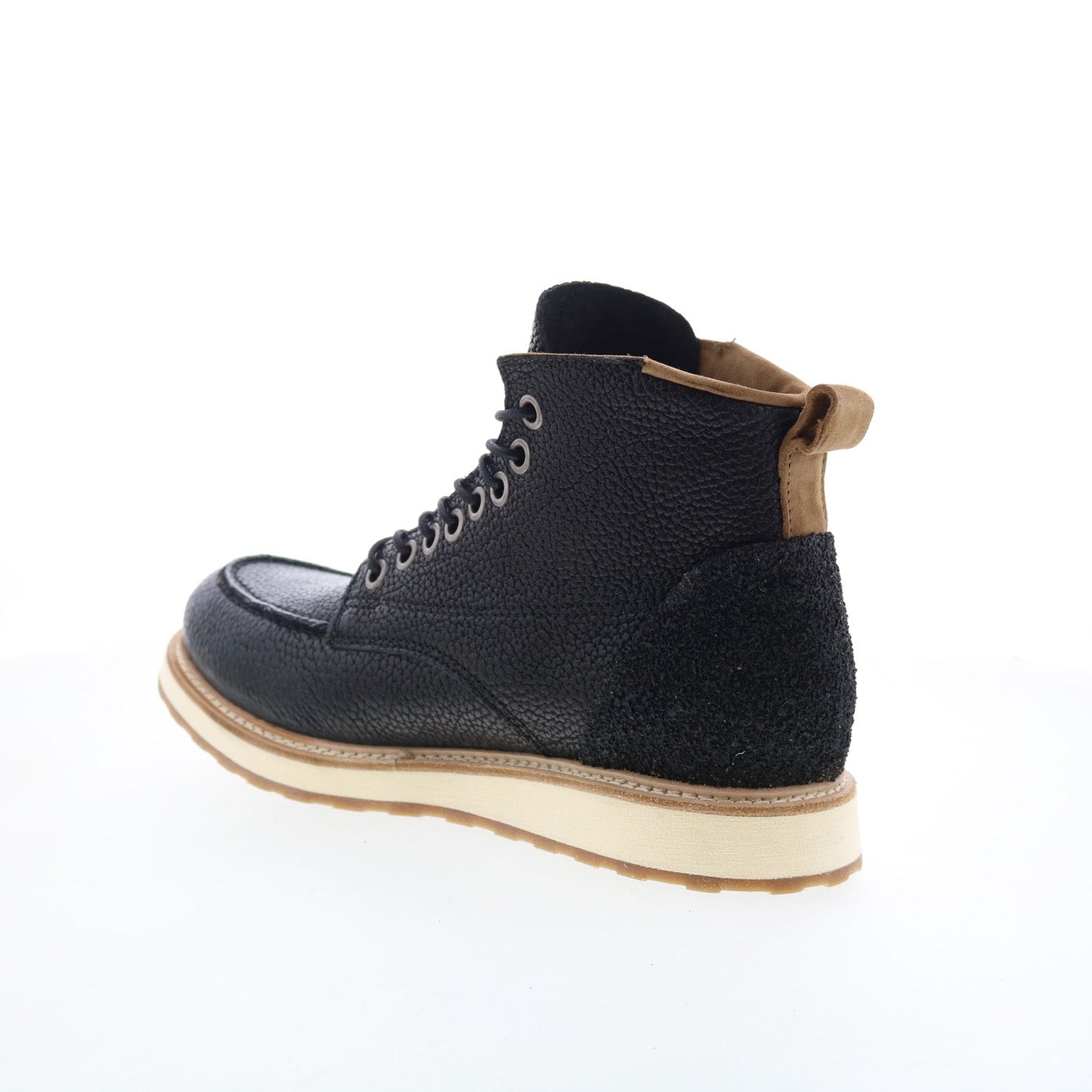 Christian Mens Black Leather Lace Up Casual Dress Boots