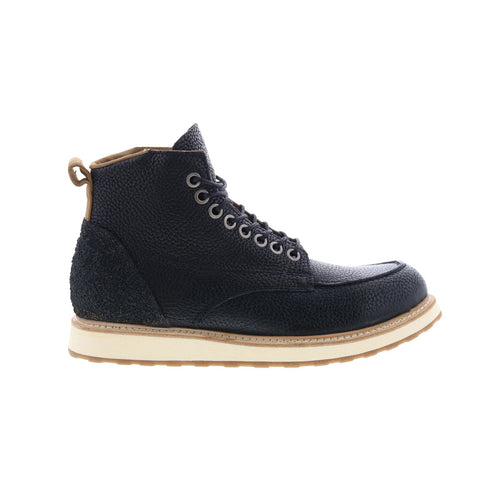 Christian Mens Black Leather Lace Up Casual Dress Boots