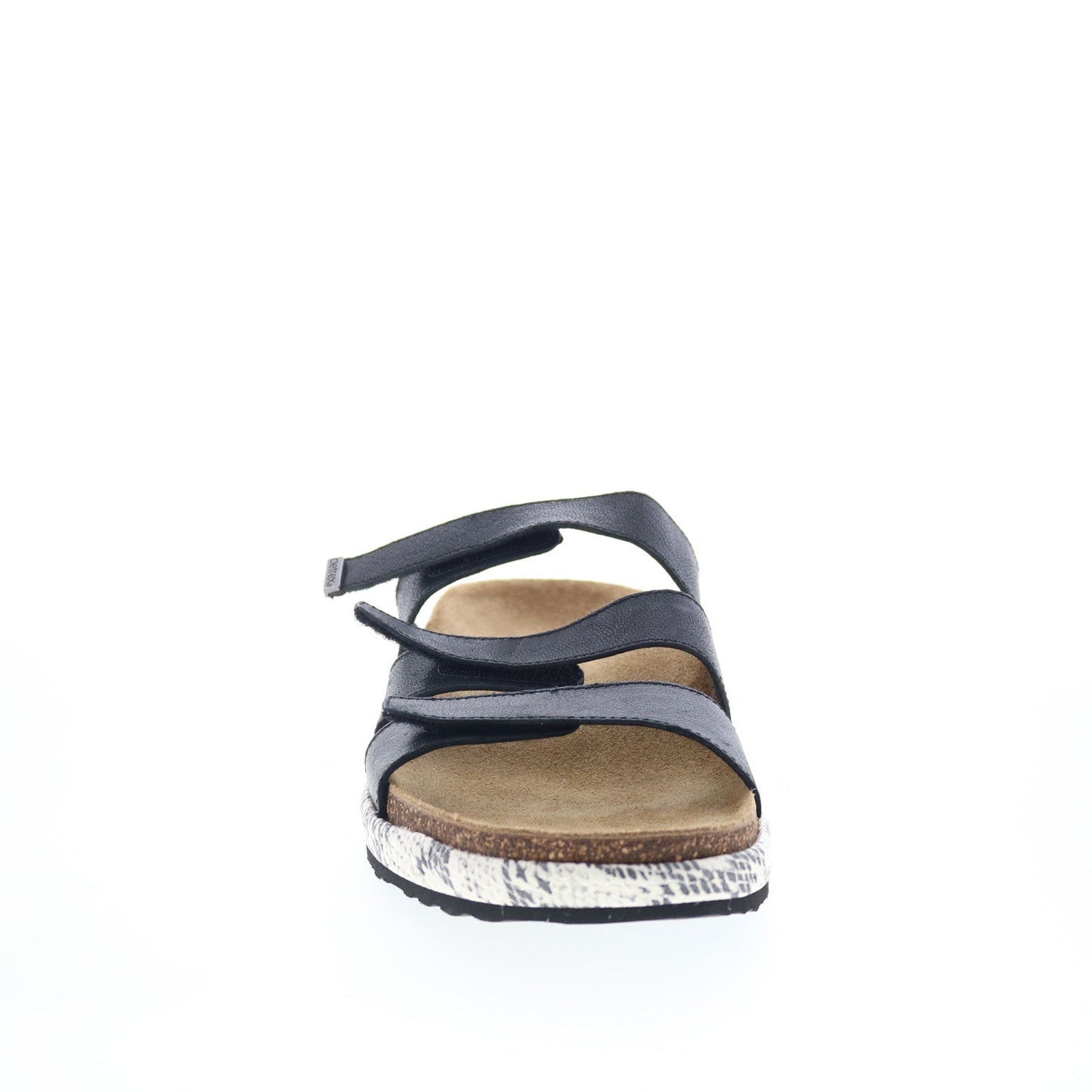 Aetrex Isabelle CL322 Womens Black Leather Strap Slides Sandals Shoes