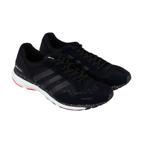 Adizero Adios 3 CM8356 Mens Black Mesh Lace Up Athletic Running Shoes