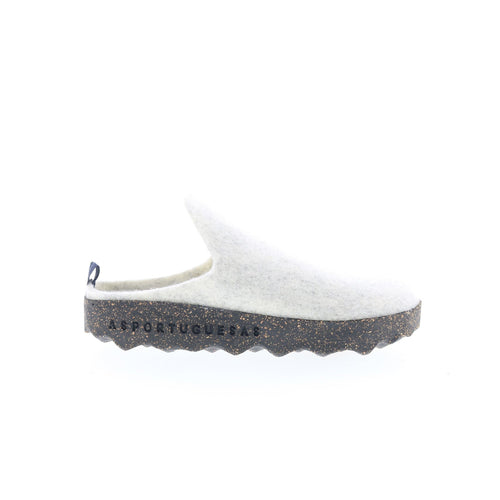 Asportuguesas Come COME023ASP-042 Womens White Slip On Clog Flats Shoes